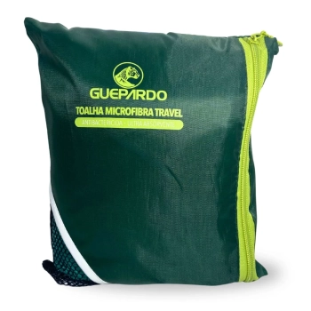 Toalha Microfibra Ultra Absorvente Verde Travel Guepardo para Viagem Camping Trilha