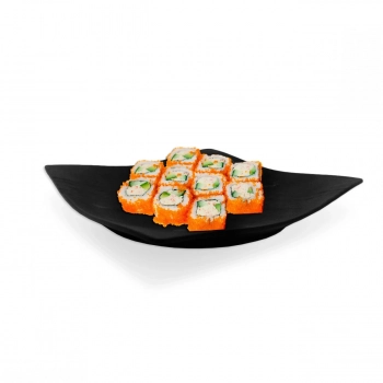 Prato Quadrado em Melamina para Sushi 22,5 Cm Preto