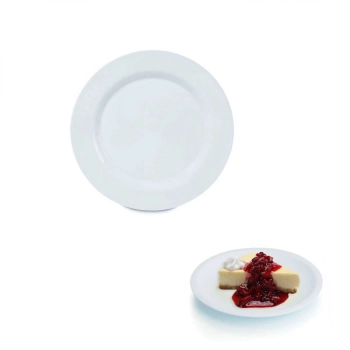 Kit 35 Pratos de Sobremesa 17,5 Cm Branco + 35 Canecas Xcara para Sopa 700 Ml Jumbo Melamina/Plstico