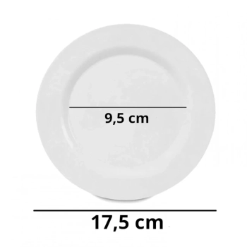 Kit 35 Pratos de Sobremesa 17,5 Cm Branco + 35 Canecas Xcara para Sopa 700 Ml Jumbo Melamina/Plstico