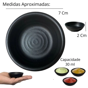Kit Sushi com 10 Peas em Melamina Prato Travessas e Molheiras Preto