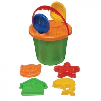 Kit Carrinho de Praia com Baldinho, 11 Pe�as + Caixa Termica Vermelha Pequena 6 L Mor