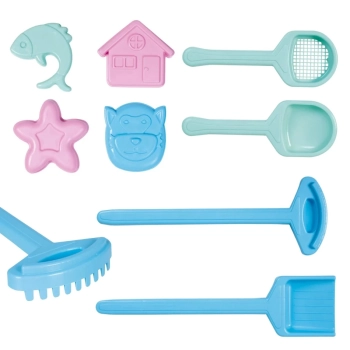 Brinquedo Infantil de Praia Areia Carrinho Cargo com Balde, Pazinha, Rastelo 11 Peas Rosa