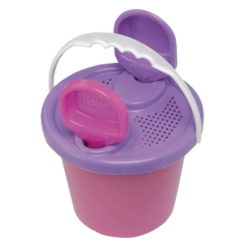 Brinquedo Infantil de Praia Areia Carrinho Cargo com Balde, Pazinha, Rastelo 11 Peas Rosa