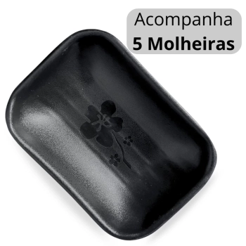 Kit 5 Molheiras para Molho Shoyu Tar 50 Ml Kanpai Comida Japonesa Sushi Oriental em Melamina / Plstico