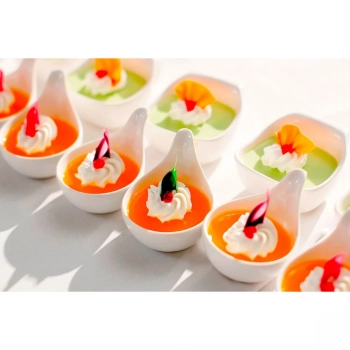 Colher em Melamina Premium para Finger Food Branca 12 Unidades