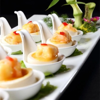 Colher em Melamina Premium para Finger Food Branca 12 Unidades