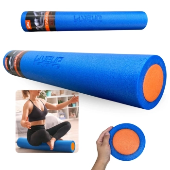 Kit Rolo para Exerccios Alongamento e Equilbrio 90cm + 2 Faixas Elsticas 1,20m Tenso Leve e Mdia