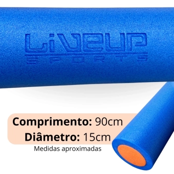 Kit Rolo para Exerccios Alongamento e Equilbrio 90cm + 2 Faixas Elsticas 1,20m Tenso Leve e Mdia