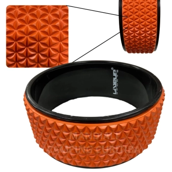 Roda Anel para Pilates e Ioga Texturizado 32 Cm Laranja e Preto Liveup Sports