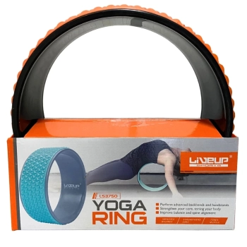 Roda Anel para Pilates e Ioga Texturizado 32 Cm Laranja e Preto Liveup Sports