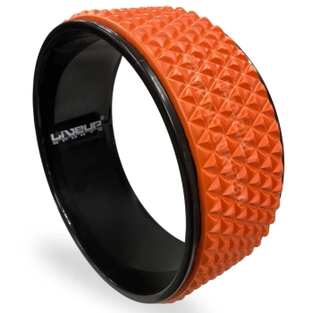 Roda Anel para Pilates e Ioga Texturizado 32 Cm Laranja e Preto Liveup Sports