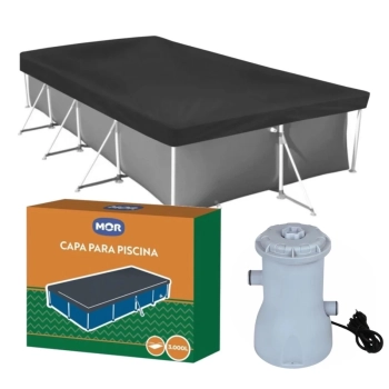 Capa para Piscina 3000 Litros Mor + Bomba Filtrante 220v 2200 Litros Por Hora