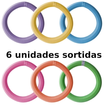 Kit 6 Flutuadores Boia Espaguete Master Circular 60 Cm Cores Sortidas